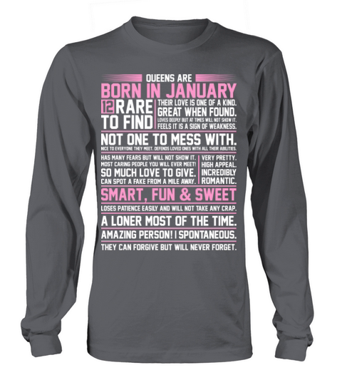 Queens Are Born In January Women's Long Sleeve