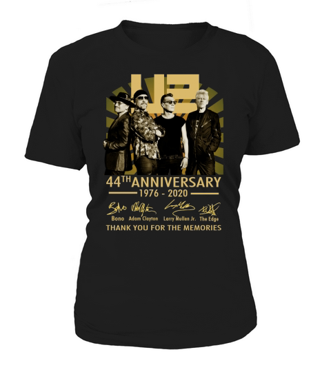 U2 44th anniversary 1976 2020 thank you for the memories signatures Women's T-Shirt