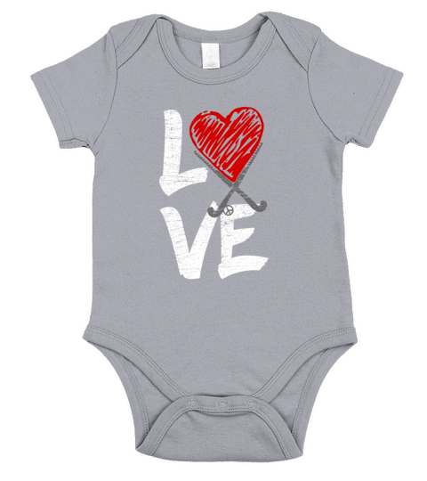 I LOVE Field Hockey player gift idea Short Sleeve Baby One-Piece