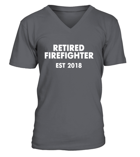 Retired Firefighter Est. 2018 Tshirt Fireman Retirement Gift V-Neck T-shirt