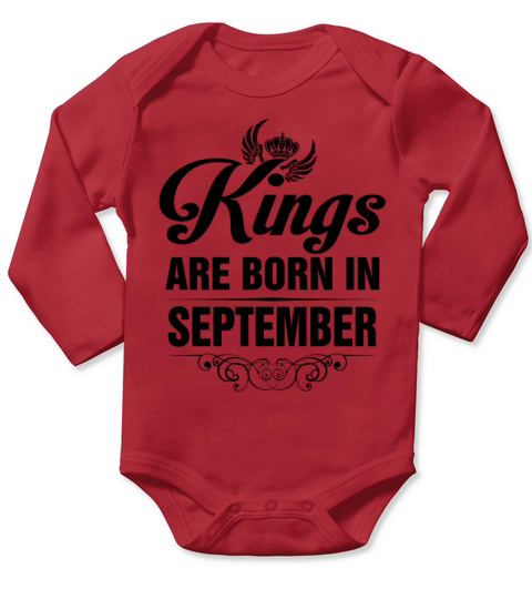 Kings Are Born In September Tshirt Long Sleeve Baby One-Piece