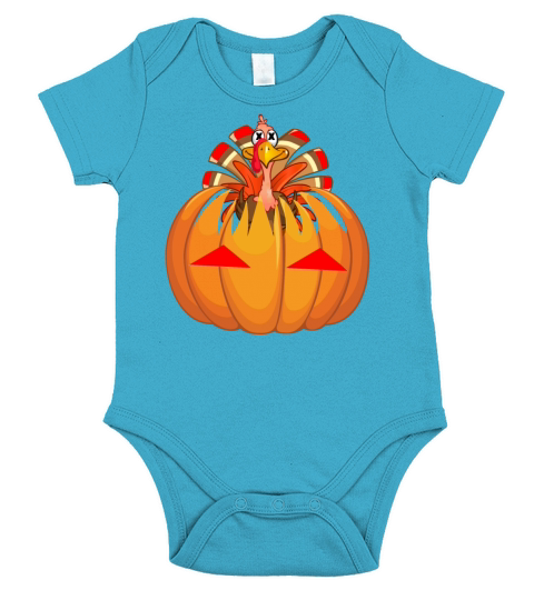 Thanksgiving pumpkin Turkey Short Sleeve Baby One-Piece