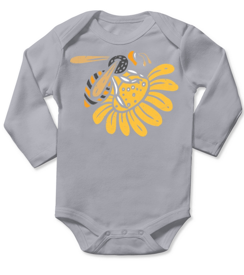 Cute Bee and Flower Honey Nature Beekeeper Long Sleeve Baby One-Piece