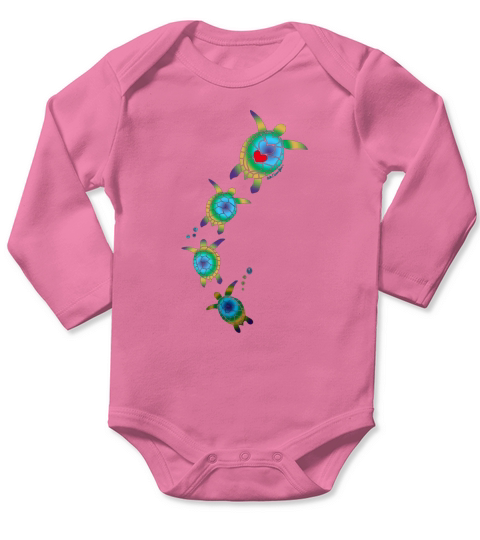 Beautiful Tropical Sea Turtles Long Sleeve Baby One-Piece