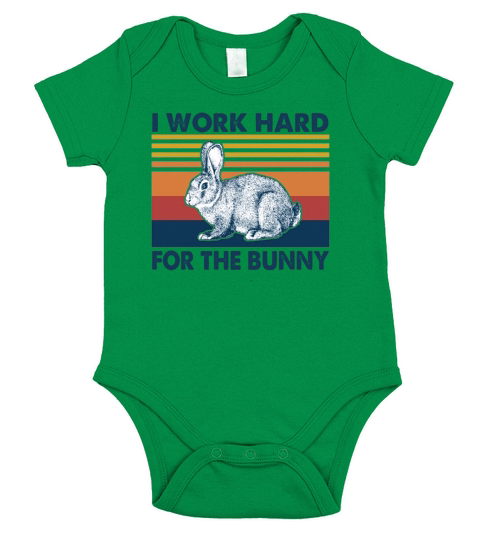 Rabbit I work hard for the bunny vintage Short Sleeve Baby One-Piece