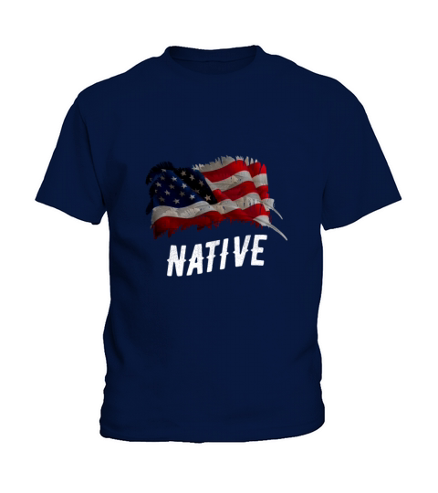 Native American Flag Shirt Cheroke Indian Gift Kids T-Shirt