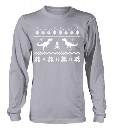 Ugly T-Rex Dinosaur Christmas Sweater Men's Long Sleeve