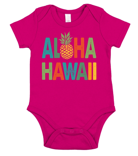 Aloha Hawaii Pineapple Retro Short Sleeve Baby One-Piece