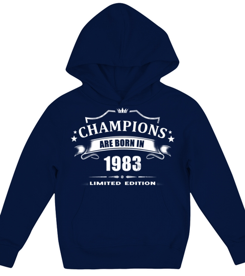 Champions Are Born In 1983 - White Kids Hoodie