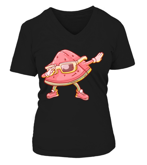 Watermelon Dabbing Kawaii Women's V-Neck T-shirt