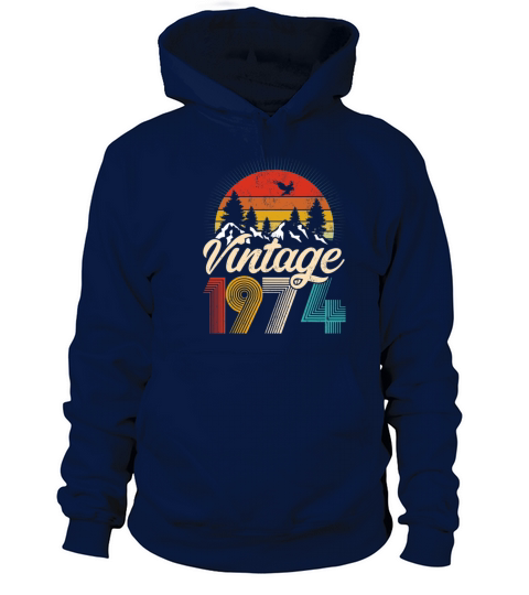 45th Birthday Gifts - Vintage 1974 T Shirt Hiking Women's Hoodie