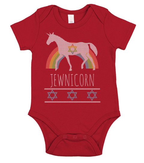 Funny Rainbow Jewnicorn Jewish Unicorn Ugly Short Sleeve Baby One-Piece