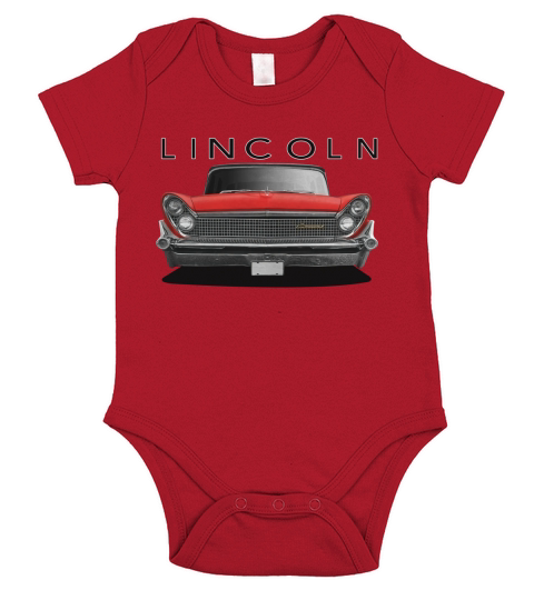 1959 Lincoln Continental Front Red Short Sleeve Baby One-Piece