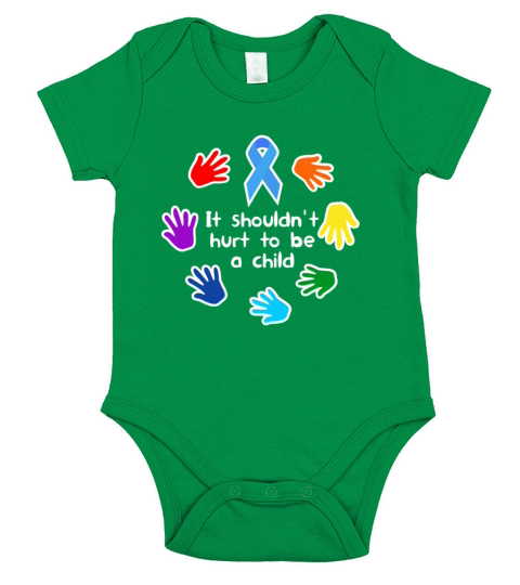 Child Abuse Prevention Awareness Blue Ribbon Short Sleeve Baby One-Piece
