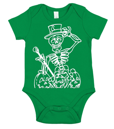 Funny skeleton poses for halloween funny pumpkins Short Sleeve Baby One-Piece