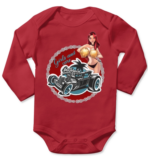 California Girls and cars Long Sleeve Baby One-Piece