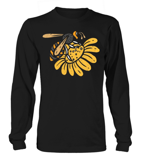 Cute Bee and Flower Honey Nature Beekeeper Women's Long Sleeve