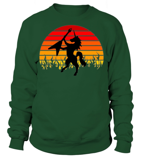 black guitarist unicorn rainbow Men's Sweatshirt