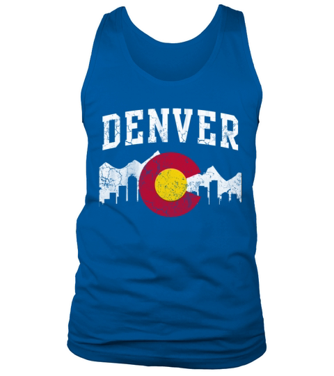 Colorado Flag Skyline Denver Men's Tank Top