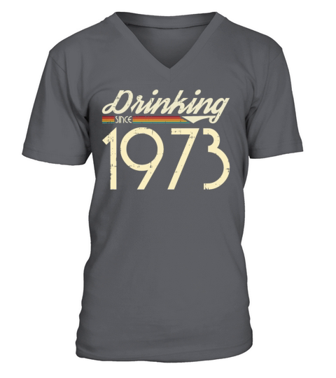 1973 Vintage born in Retro age Birthday gift idea Men's V-Neck T-shirt