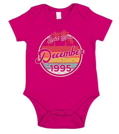 Vintage December 1995 25th Birthday 25 Year Gift Short Sleeve Baby One-Piece
