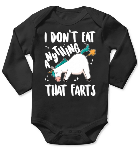 I Dont Eat Anything That Farts - Funny Vegetarian Long Sleeve Baby One-Piece