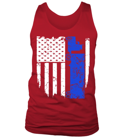 Truck Driver Trucker Flag Hanes Tagless racing T S Men's Tank Top