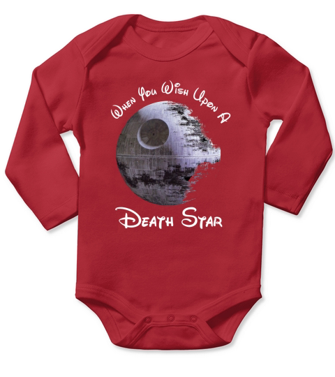 When You Wish Upon A Death Star Long Sleeve Baby One-Piece