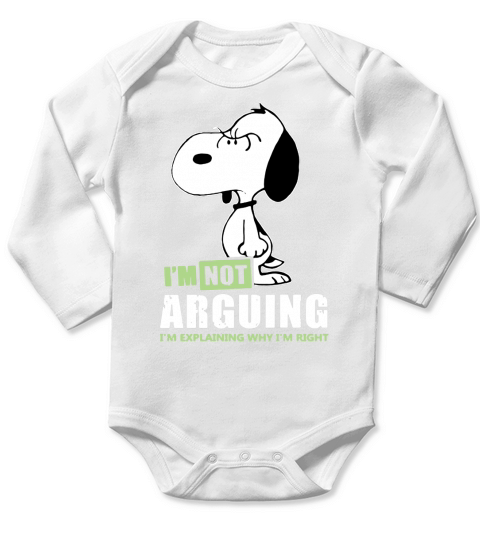 Snoopy Arguing Long Sleeve Baby One-Piece