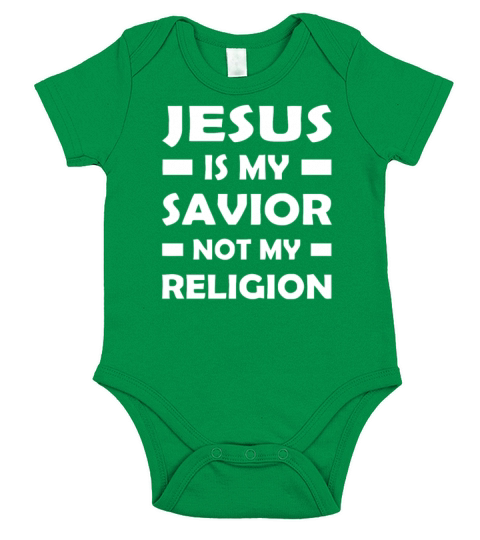 Jesus Is My Savior Not My Religion Short Sleeve Baby One-Piece
