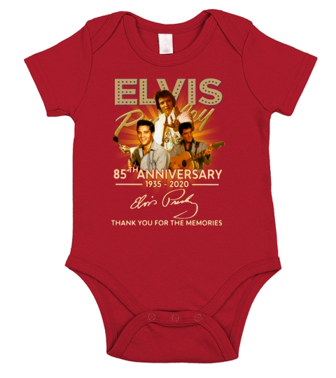 Elvis Presley 85th anniversary thank you for the memories signature Short Sleeve Baby One-Piece