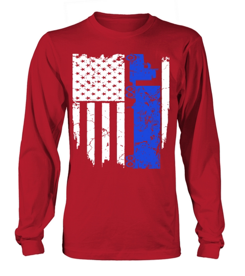 Truck Driver Trucker Flag Hanes Tagless racing T S Women's Long Sleeve