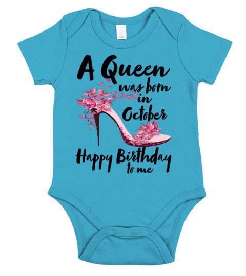 a queen was born in october Short Sleeve Baby One-Piece