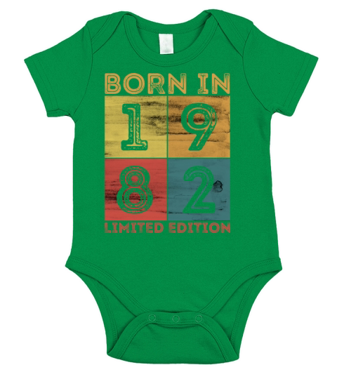 40th Birthday Born In 1982 Limited Edition Vintage Short Sleeve Baby One-Piece