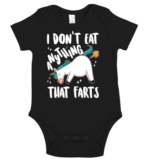 I Dont Eat Anything That Farts - Funny Vegetarian Short Sleeve Baby One-Piece