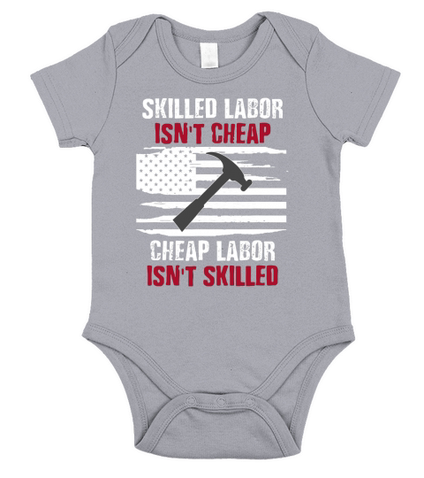 Skilled Labor Isnt American Flag Short Sleeve Baby One-Piece