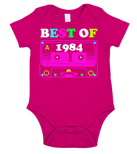 Best of 84 Tape Year of Birth Birthday 80s 90s Short Sleeve Baby One-Piece