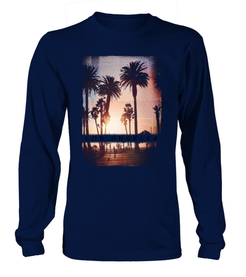 Sunset Palm Tree Los Angeles California Beach Women's Long Sleeve