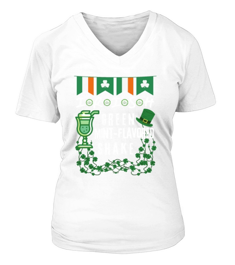 IRISH GREEN MINT FLAVORED SHAKE STPATRICKS DAY V-neck T-Shirt Woman