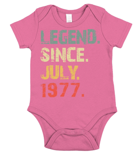 Legend Since July 1977 shirt Vintage birthday Short Sleeve Baby One-Piece