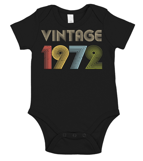 49th Birthday Vintage Shirt Born In 1972 Gift Tee Short Sleeve Baby One-Piece
