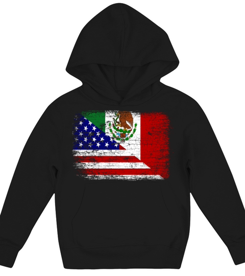 Vintage Mexican American Flag Kids Hoodie