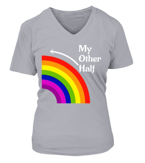 My Other Half Rainbow Left Matching T Shirt Women's V-Neck T-shirt