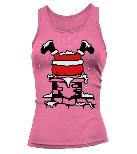 Merry Christmas Santa Claus stuck in the chimney Women's Tank Top