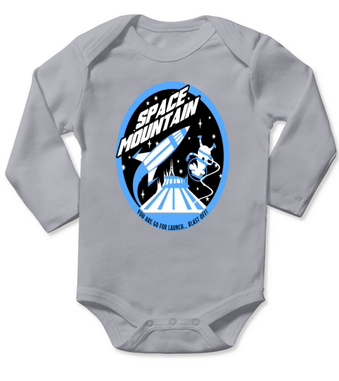 space mountain black and blue Long Sleeve Baby One-Piece