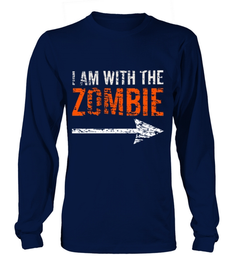 I Am With The Zombie Halloween Group Costumes Women's Long Sleeve
