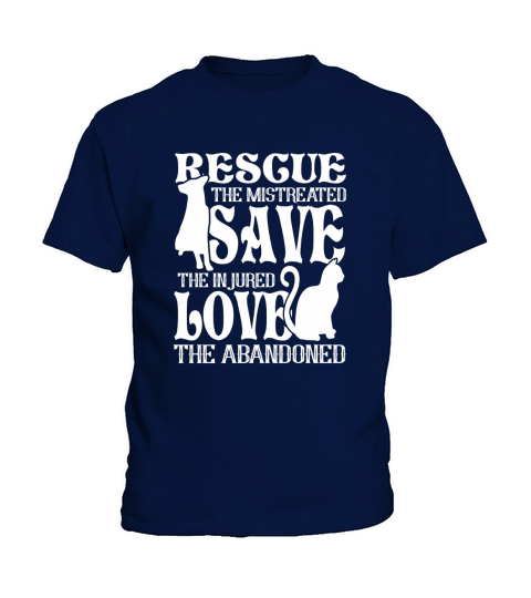 Animal Rescue Shirt Rescue Save Love Cute gift Dog Cat Lover Kids T-Shirt