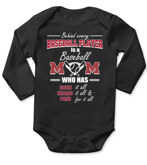 Baseball Player Is A Baseball Mom TShirt Long Sleeve Baby One-Piece