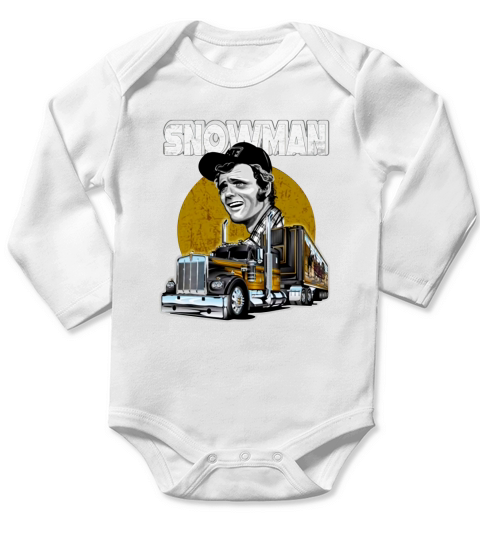 Snowman Smokey Truck Vintage Long Sleeve Baby One-Piece