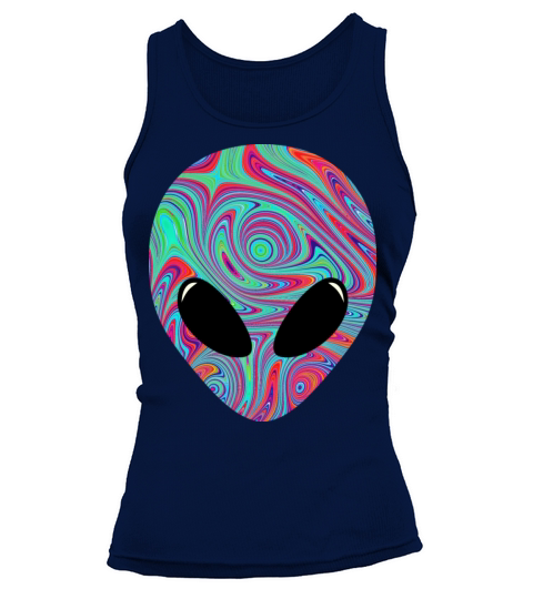 Alien Head Psychedelic Graphic Shirts Women's Tank Top